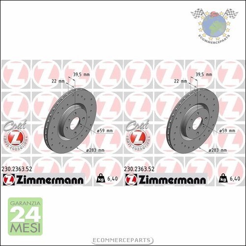 Kit dischi freno zimmermann - 2x,